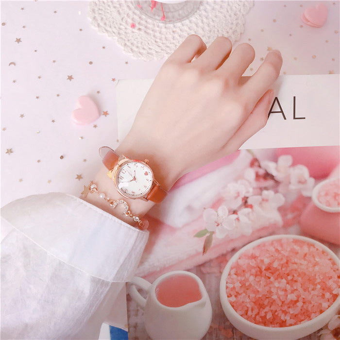 Fashion women's watchNew Ins Women's Watch Lovely Female Student Quartz Watch Xingyue Bracelet Watch Combination Suit Generation