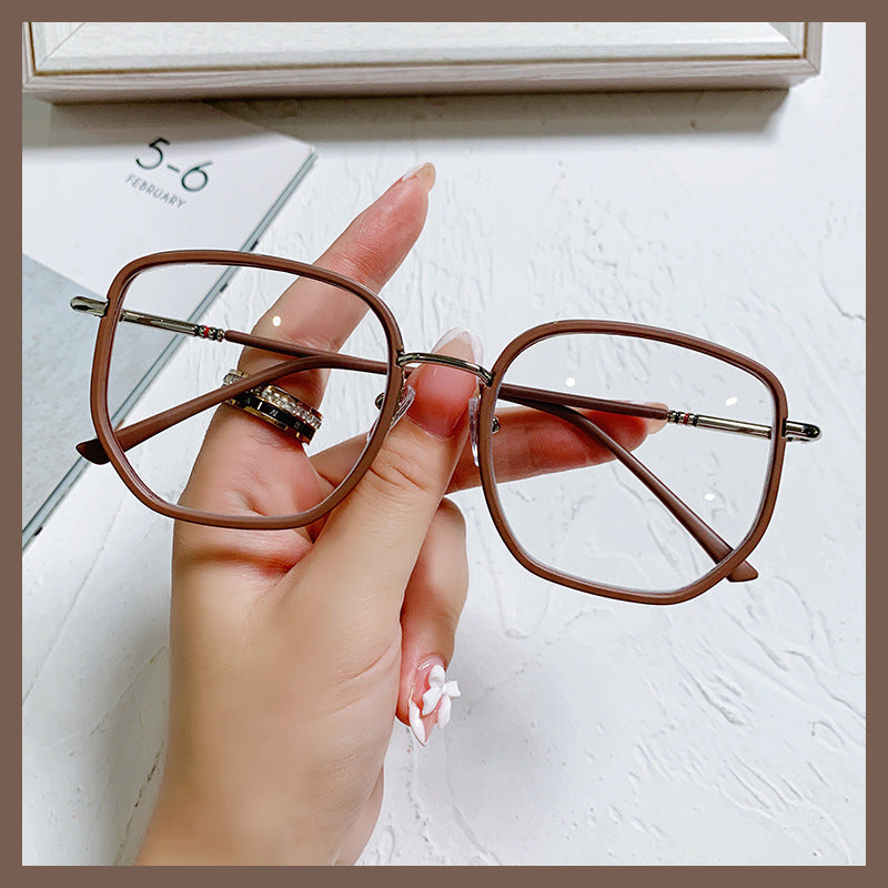 Women's fashion glasses 2024 女士防紫外线大脸显瘦无框水钻墨镜女ins韩版潮