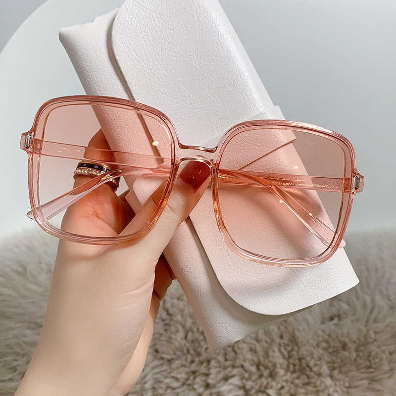 New 2022 meter nail square sunglasses with gradient color sunglasses, women's trendy UV resistant retro sunglasses