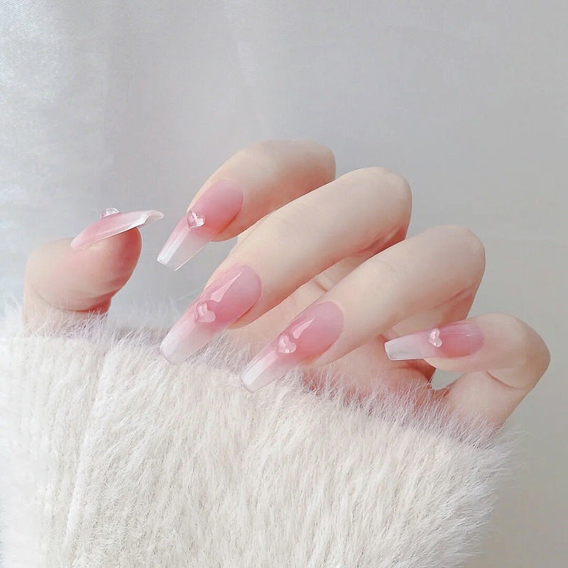 Fashion  nail Fake Nail Patch Wear Armor Finished Product Nail Tip Nail Stickers Disassembly Nail Patch Nail Stickers Rouge Blush Y32