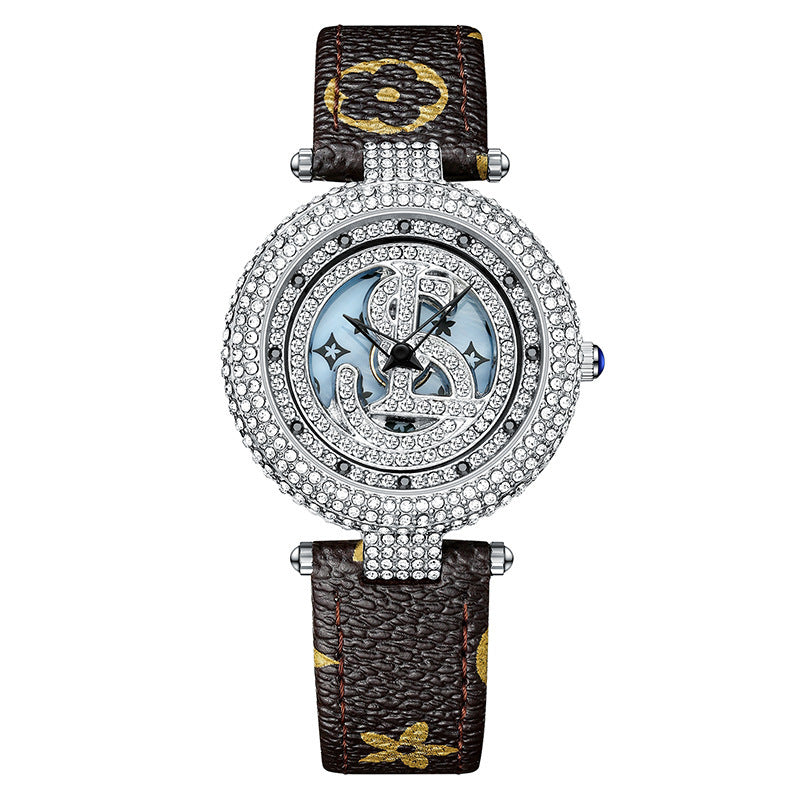 Fashion women's watchLive Broadcast Diamond-Embedded Affordable Luxury Fashion Good Luck Comes Starry Goddess Light Luxury High-Grade Waterproof Quartz Watch Women's Watch