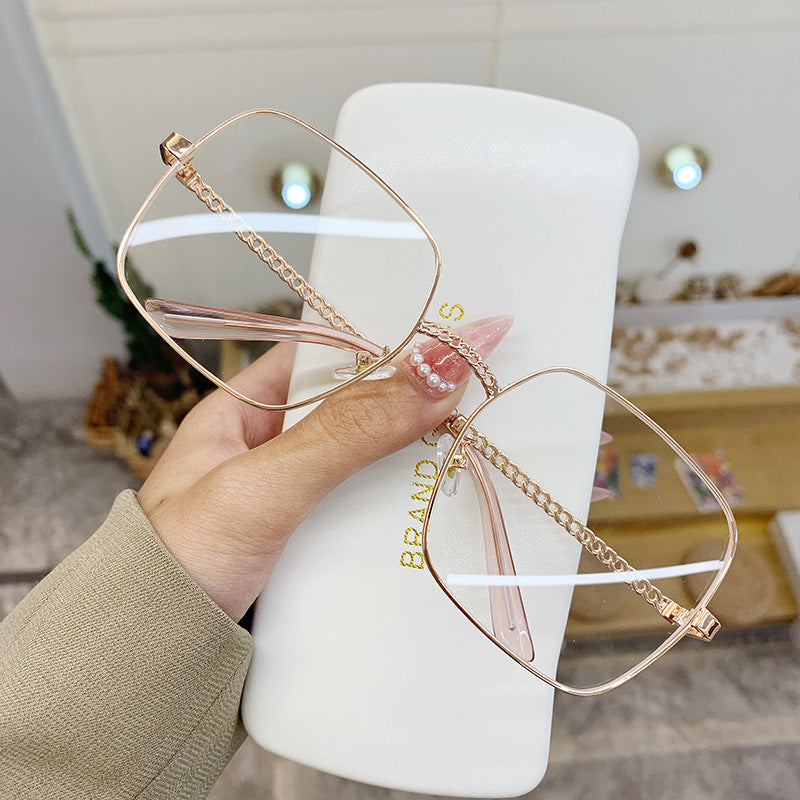 Women's fashion glasses 定制加工大框方框镂空镜腿太阳镜女大脸显瘦眼镜沙滩墨镜遮阳镜