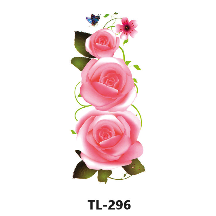 Free shipping Tattoo Factory Wholesale Tattoo Sticker Waterproof Women's Long-Lasting Rose Fresh Flowers Internet Celebrity Big Flower Colorful Plant Tattoo
