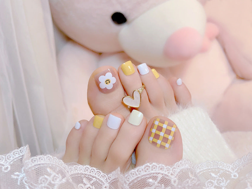 Fashion  nail New Fresh Manicure Wear Nail Ins Cute Flower Nail Patch Toenail Toenail Manicure J7