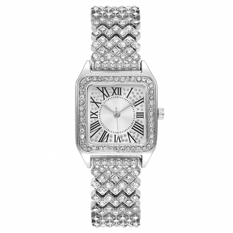 Fashion women's watchForeign Trade Cross-Border Hot Sale Top-Selling Product Fashion Roman Wenzhong Diamond Square Women's Watch Women's Watch Quartz Watch Factory Wholesale