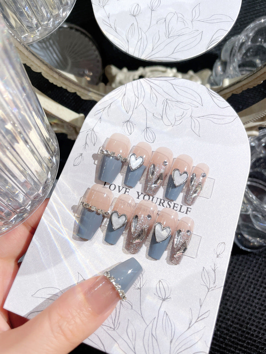 Fashion  nail New Nail Beauty Wear Nail Ins Advanced Pure Desire Wind Nail Patch Wear Nail Love Heart Nail Stickers A34