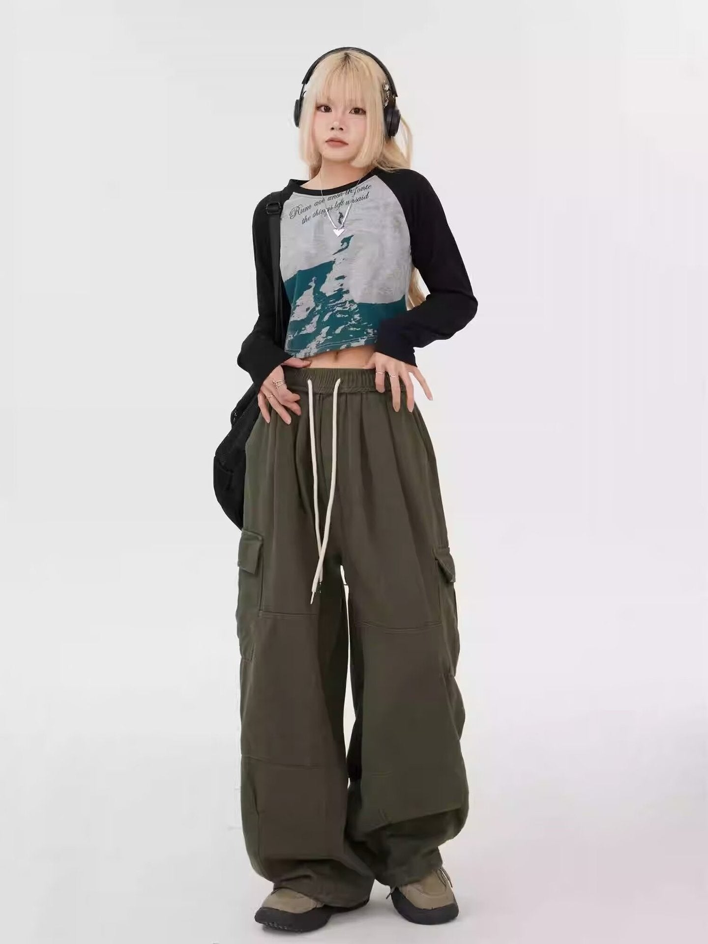 Dopamine pants Free shipping Tattoo 2024 new dopamine thin casual pants niche simple loose straight tied feet hip hop color overalls tide