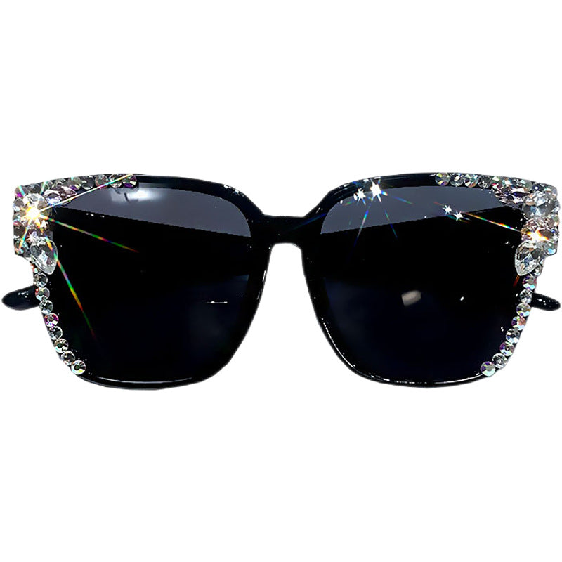 Women's fashion glasses GM套镜近视太阳眼镜女款潮偏光防紫外线钻墨镜超轻戴眼镜上开车