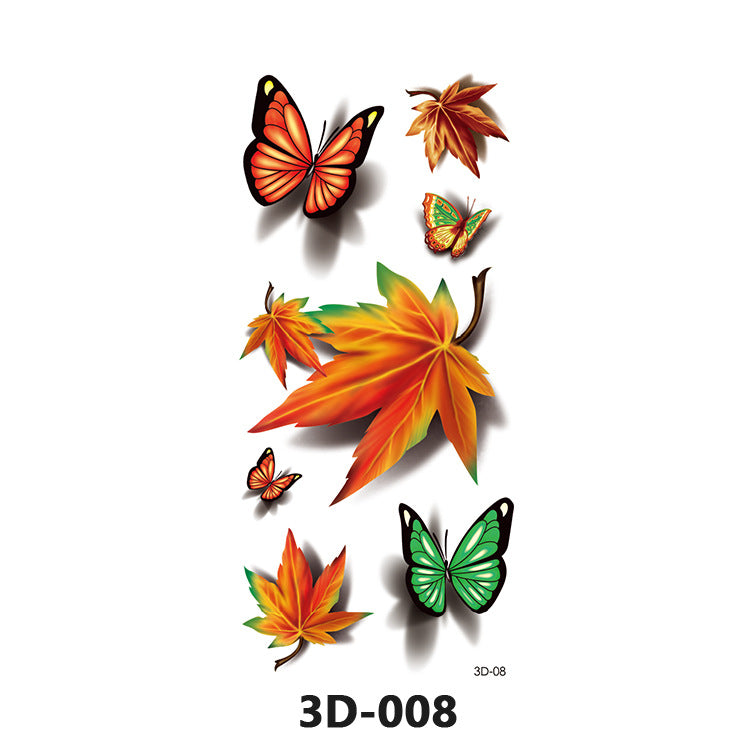 Free shipping Tattoo In Stock Wholesale 3D Butterfly Waterproof Sweatproof Female Stereo Emulational Creative Temporary Stickers Europe and America Cross Border Butterfly Tattoo Sticker