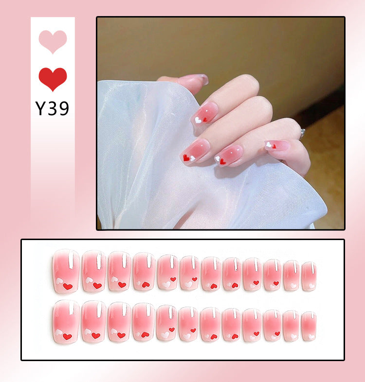 Fashion  nail Internet Celebrity Fake Nail Patch Wear Armor Finished Product Nail Tip Nail Stickers Removable Nail Patch Stall Supply Manufacturer
