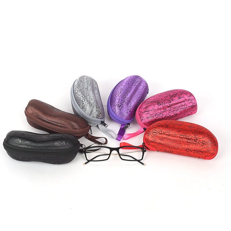 Women's fashion glasses 跨境专用EVA眼镜盒 抗压拉链盒花生亮字母 眼镜盒 太阳镜盒墨镜