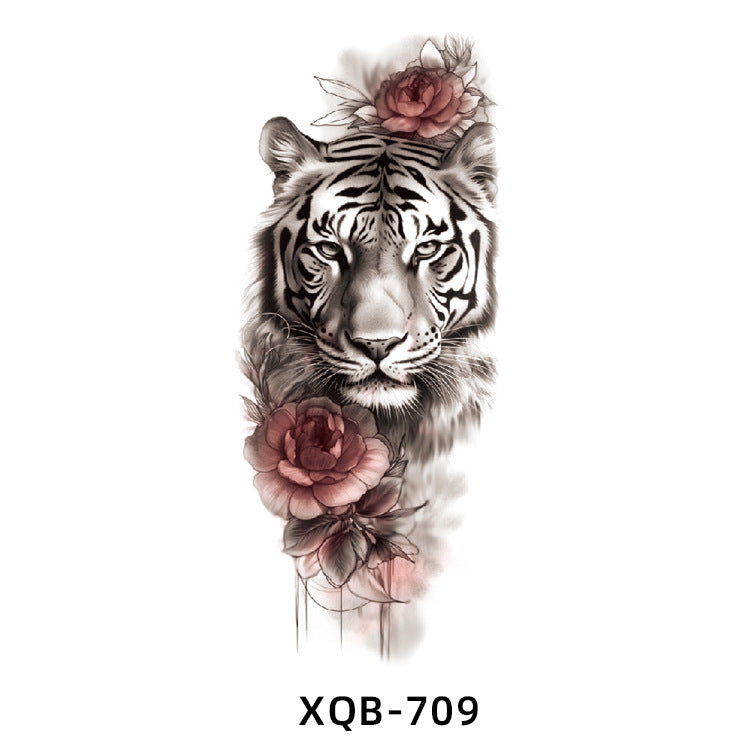 Free shipping Tattoo New Small Full Arm Animal Tiger Half Sleeve Tattoo Sticker Waterproof Sweatproof Men's and Women's Flower Arm Tattoo Sticker Paper Factory Wholesale