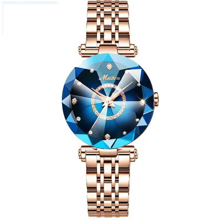Fashion women's watch2023 New Popular Trending on TikTok Minority Fashion Quartz Watch Retro Diamonds Diamond Women's Blue Glass Non-Mechanical