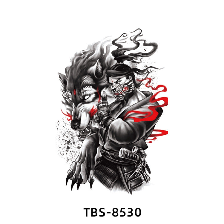 Free shipping Tattoo Small Full Arm Waterproof Tattoo Sticker Half Sleeve Arm Lion Animal Long-Lasting Cross-Border European and American Tattoo Sticker Paper Tattoo