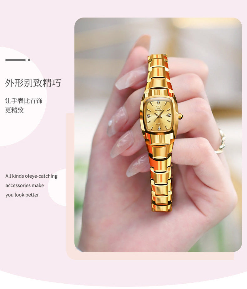 Women's fashion watch Oulishi brand new tungsten steel quartz watch women's watch fashion women's watch women's watch