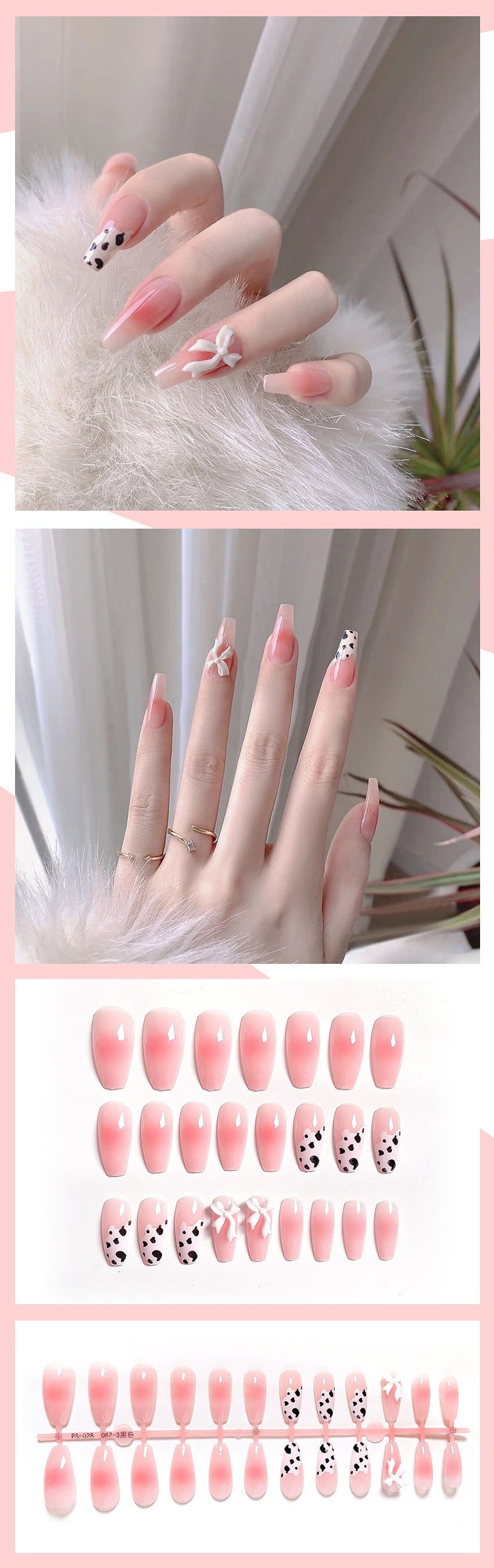 Fashion  nail Wear Armor Nail Stickers Nail Patch Fake Nails Detachable Rendering Long Nail Sticker X34