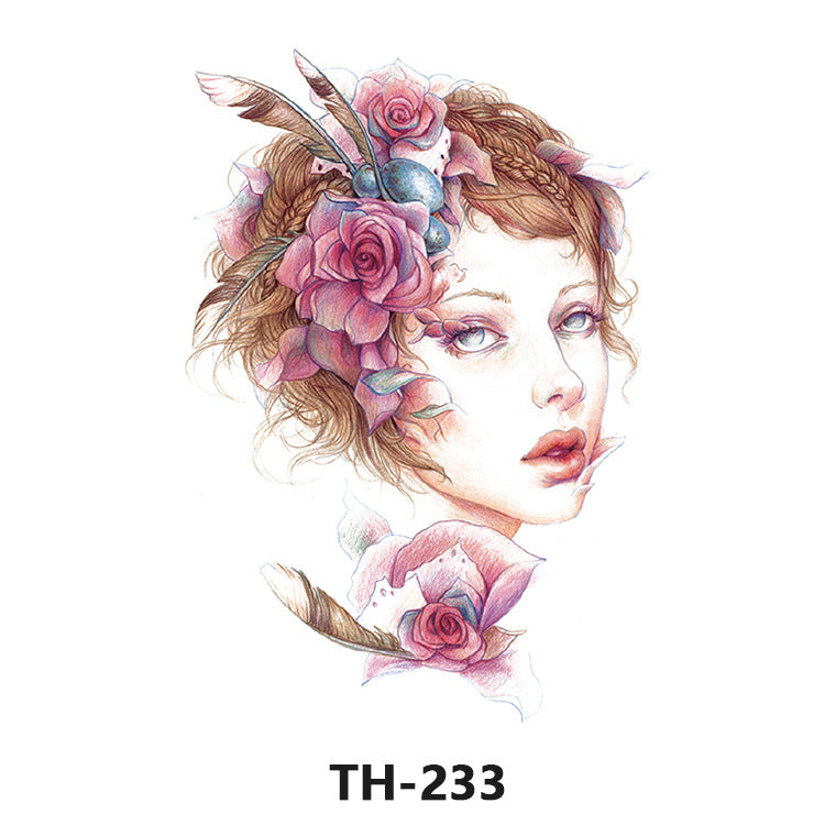 Free shipping Tattoo Factory Sticker Tattoo Tattoo Sticker Simulation Tattoo Sticker Paper Flower Color Water Transfer Stickers Sweatproof and Waterproof Direct Wholesale