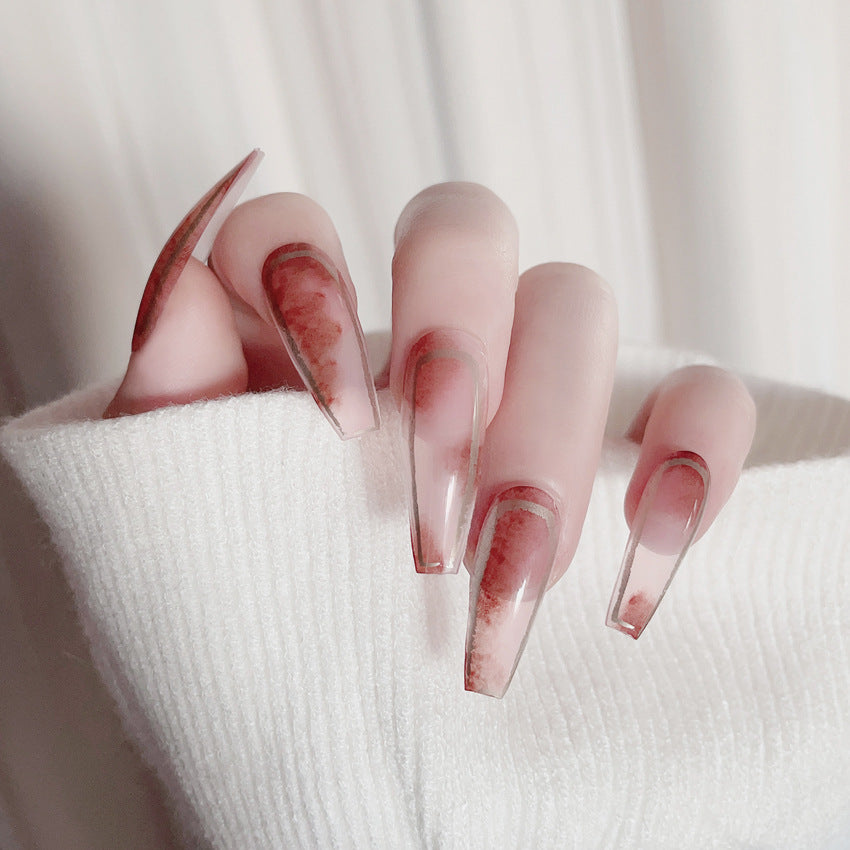 Fashion  nail European and American Pure Want to Wear Manicure Rendering French Fake Nail Patch Detachable Wear Nail Wholesale Manicure X91