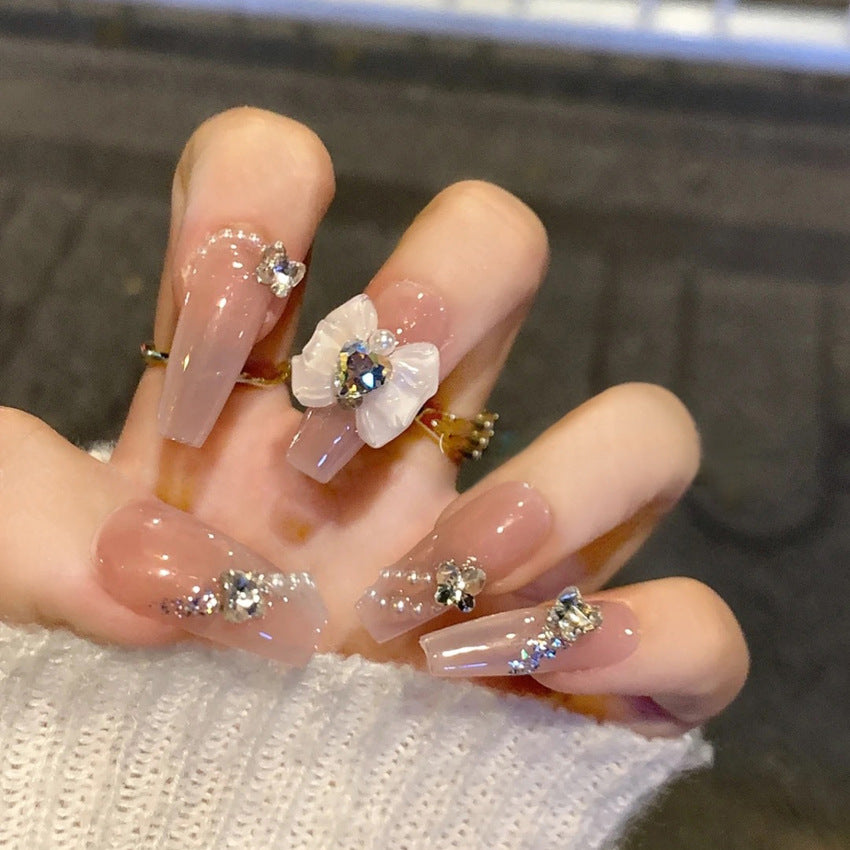Fashion  nail New Nail Beauty Wear Nail Ins Advanced Pure Desire Wind Nail Patch Wear Nail Bow Nail Stickers A30