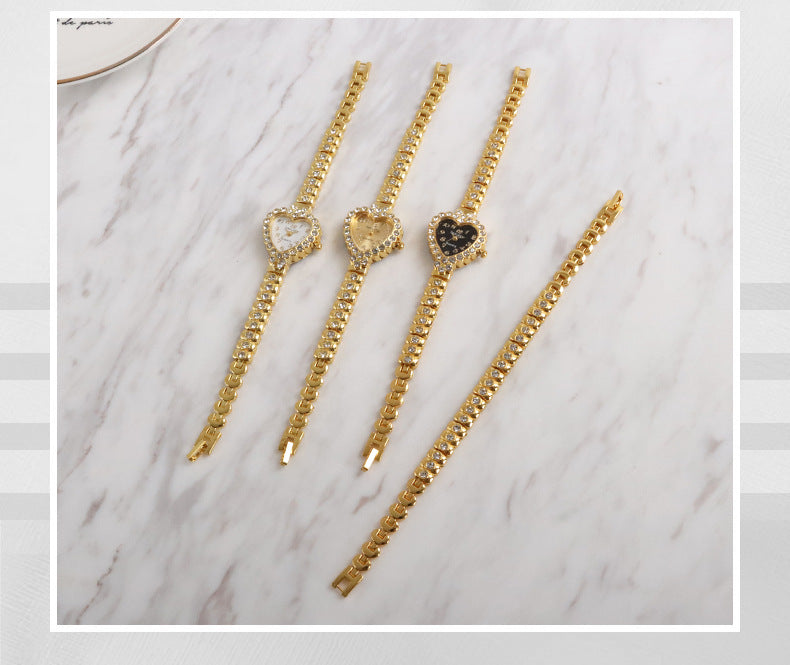 Fashion women's watchCross-Border Fashion Personalized Diamond Women's Watch Heart-Shaped Rhinestone Fashion Quartz Bracelet Watch Foreign Trade Wholesale 2293