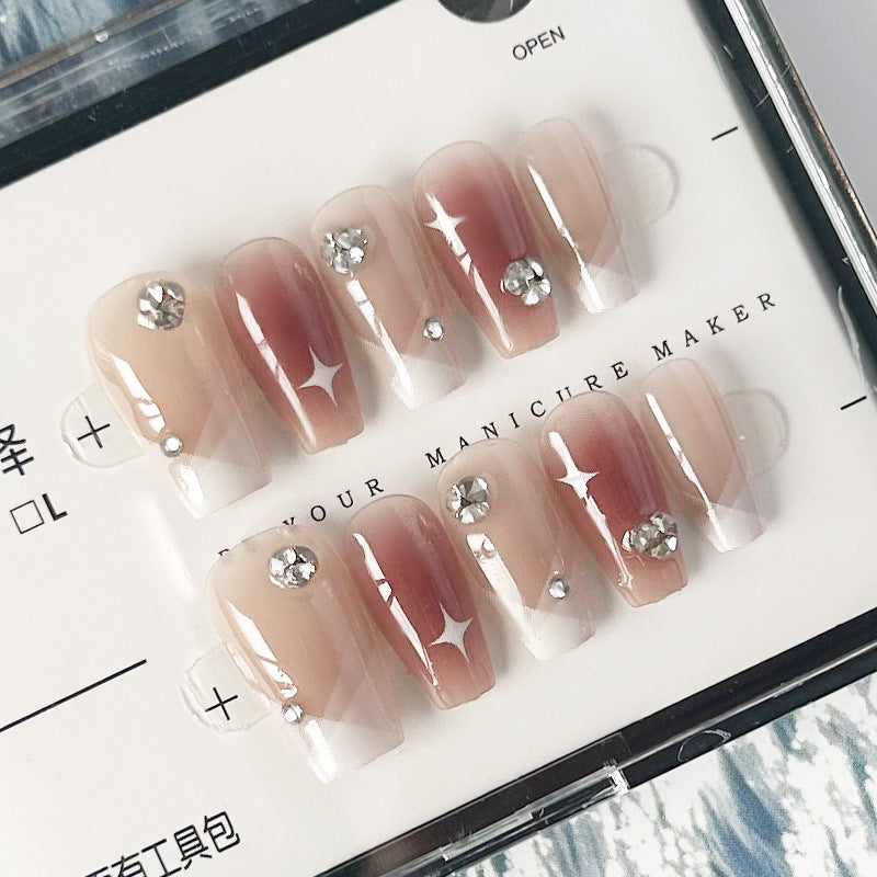 纯手工甲穿戴甲纯欲指甲贴片气质美甲片精致假指甲网红美甲贴成品