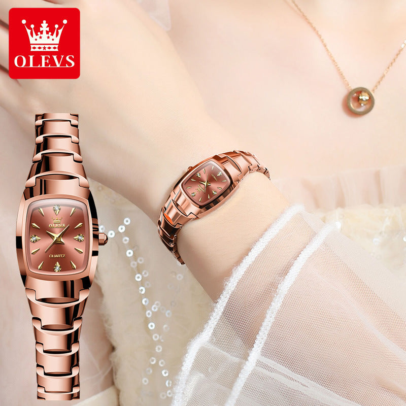 Women's fashion watch Oulishi brand new tungsten steel quartz watch women's watch fashion women's watch women's watch
