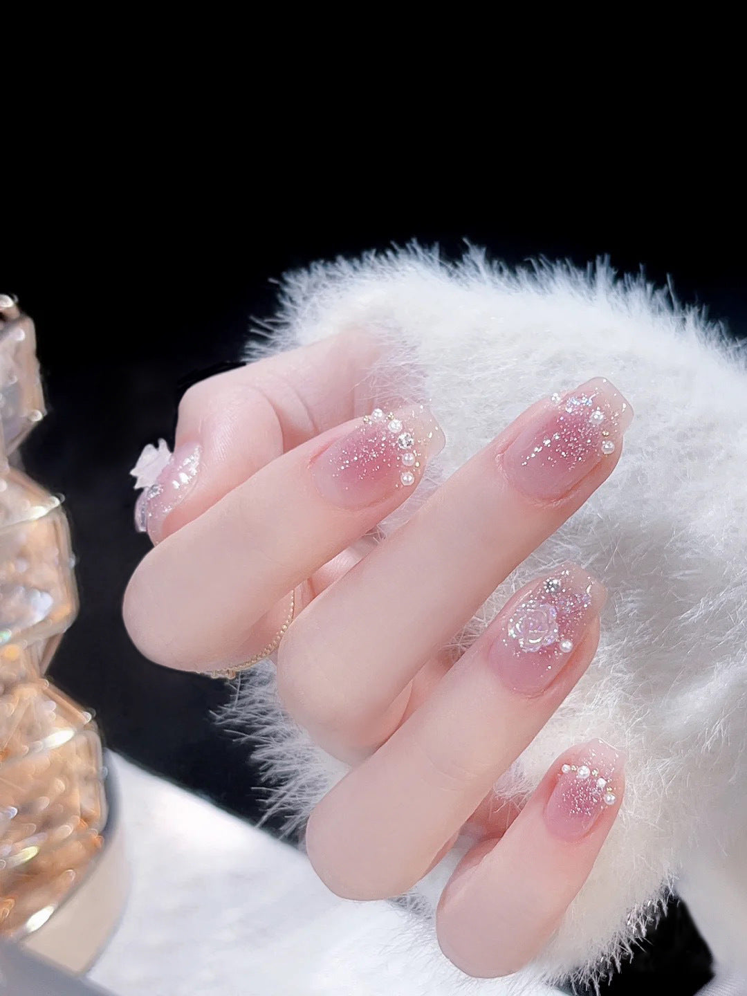 Fashion  nail Gentle Camellia Wear Armor Nail Patch Nail Sticker Nail Stickers Fake Nails Wearable Nail Stickers A18