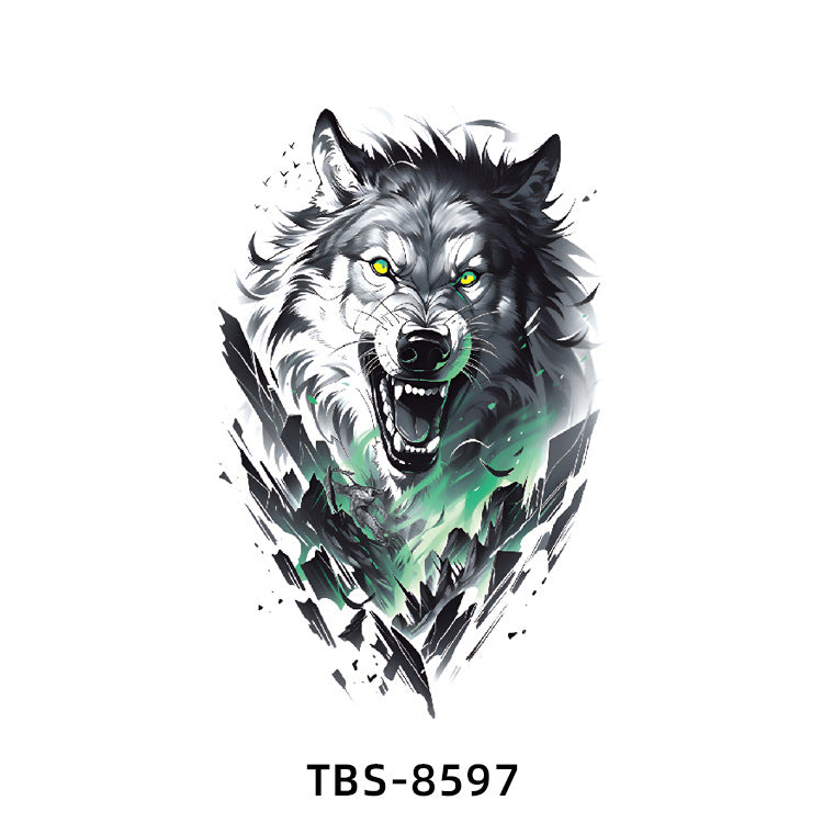 Free shipping Tattoo In Stock Wholesale Small Full Arm Tattoo Sticker Waterproof Sweatproof Animal Color Half Sleeve Arm Flower Tattoo Sticker Paper Tattoo