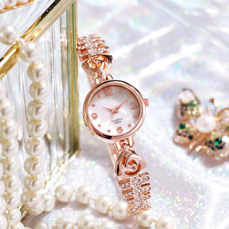 Women's fashion watch  Fishbone bracelet diamond-set girls' watch