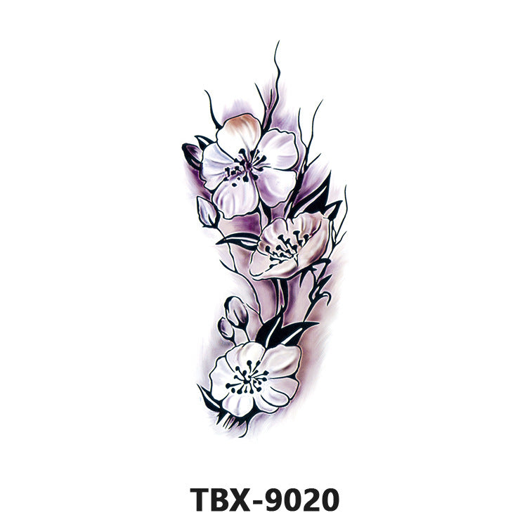 Free shipping Tattoo Waterproof Sweatproof Female Flower Tattoo Sticker Paper Plant Flower Party Sexy Rose Peony Plum Tattoo Sticker Tattoo