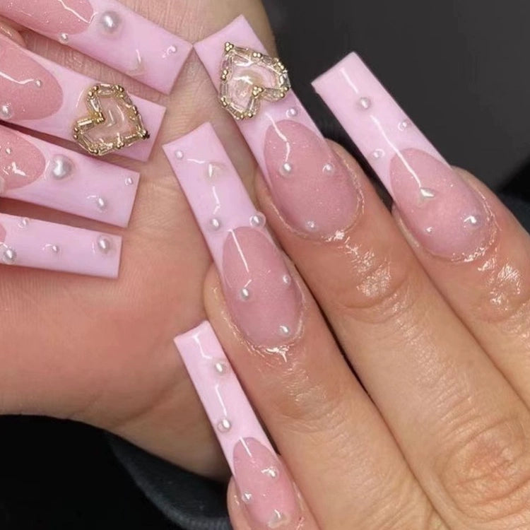 (Hand-made nail) super long hot girl wears nail chips, glitter nail patches, fake nail stickers, and finished products, sexy and exaggerated, European and American style wearables