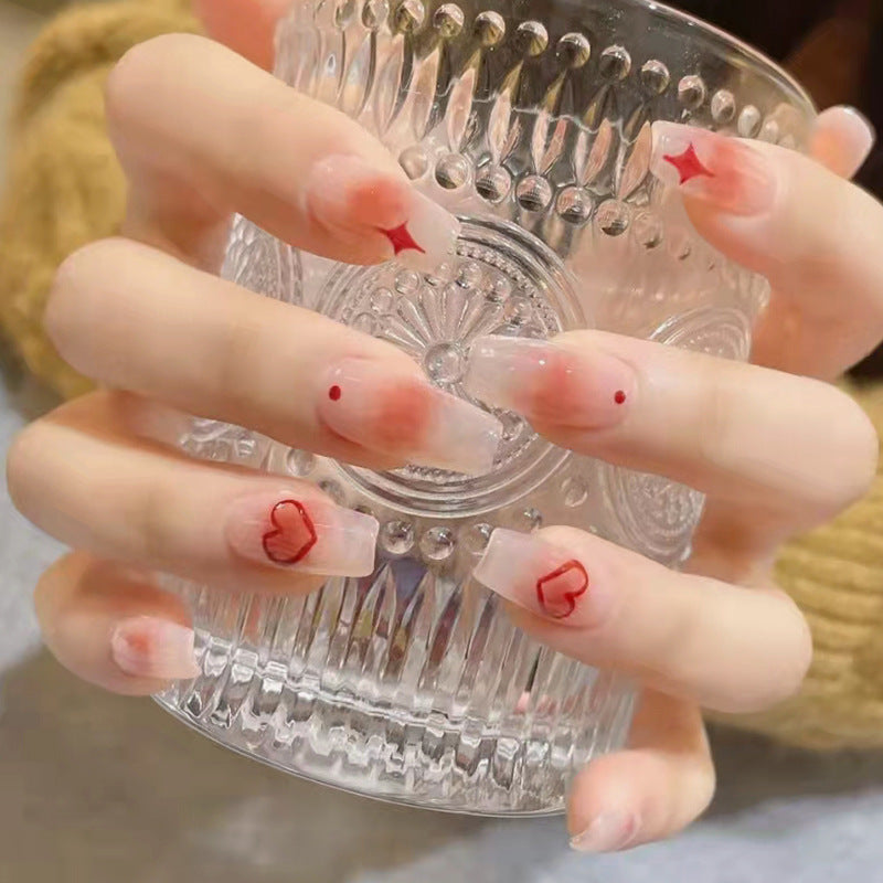 心星腮红晕染穿戴甲美甲贴指甲贴片美甲片假指甲穿戴美甲成品甲片