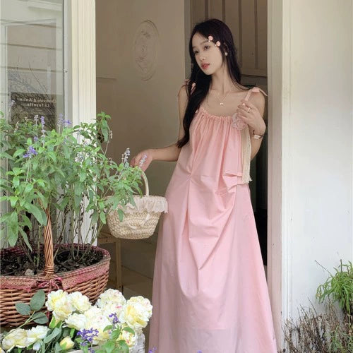 Fashion women's wear Mint Mambo Style French Strap Dress Female Early Spring and Summer Elegant High Sense Sanya Seaside Vacation Long Dress