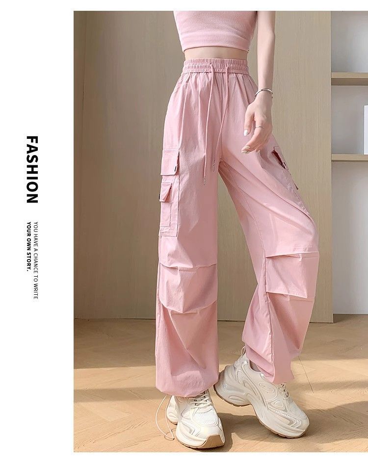 Free shipping  women's high waist new thin loose and thin can tie feet leisure sports pants