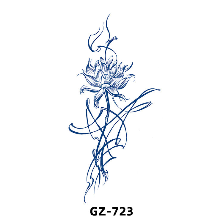 Free shipping Tattoo Cross-Border Herbal Semi-Permanent Tattoo Sticker Men's and Women's Waterproof Sweat-Proof Juice Half Sleeve Real-Proof Tattoo Letter Sticker Tattoo