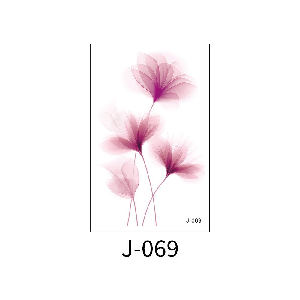 Free shipping Tattoo Colorful Flower Tattoo Sticker Disposable Waterproof Hand Back Clavicle Chest European and American Scar Covering Fresh Tattoo Sticker Paper