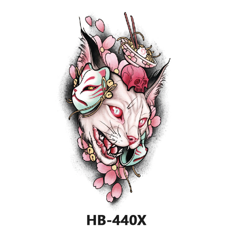 Free shipping Tattoo In Stock Cross-Border Factory Wholesale New Half Sleeve Tattoo Sticker Black Animal Skull Waterproof Tattoo Men and Women Tattoo