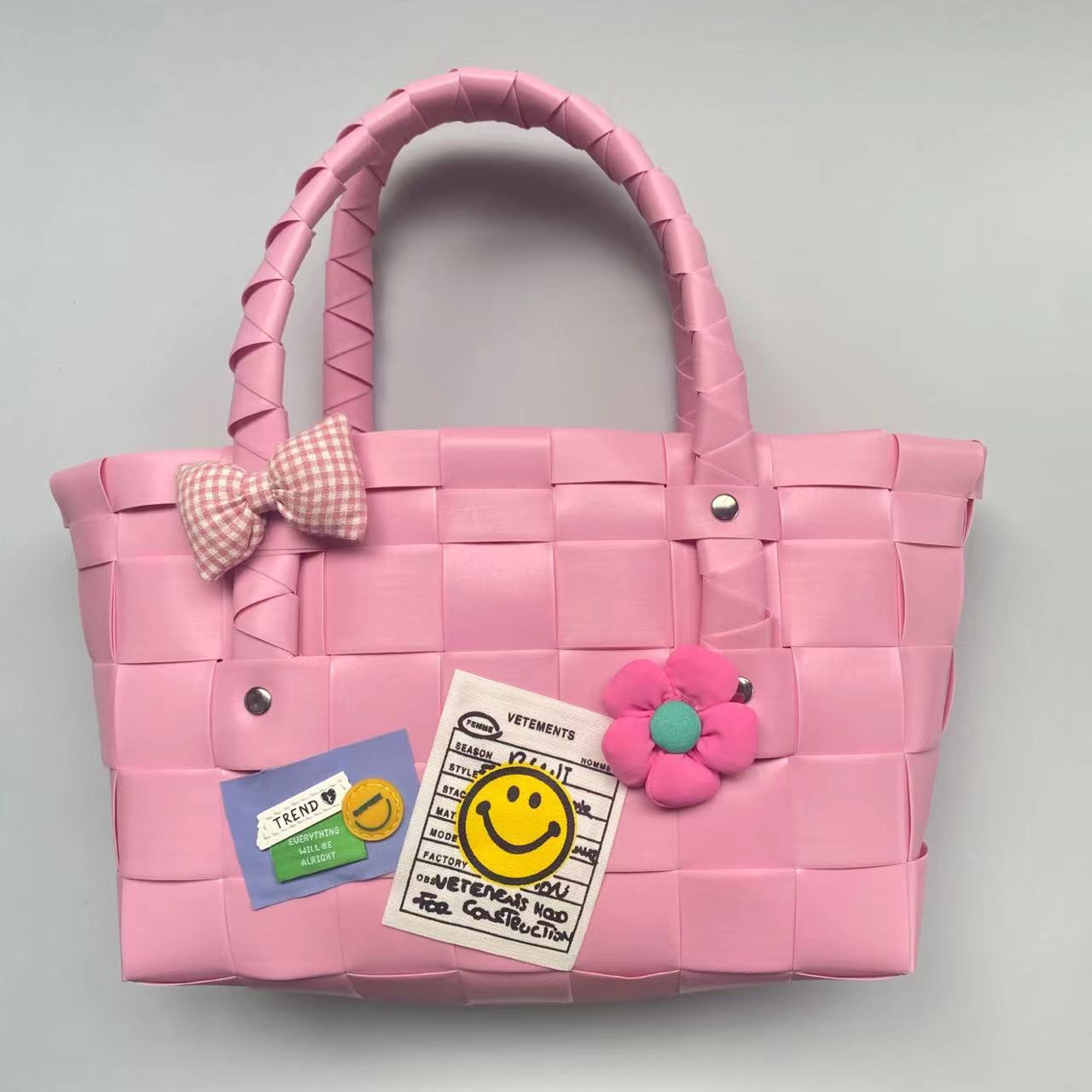 Dopamine Bag Free shipping Tattoo New Fashion Dopamine Handbag Woven Bag Tote Bag Gift Bag Women's Bag