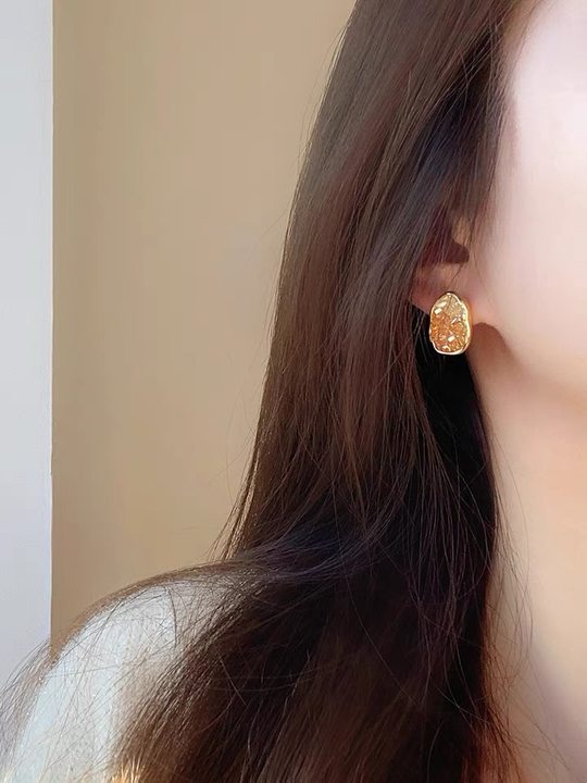 925银针水晶花朵几何耳环韩国时尚百搭耳钉气质高级感耳饰女批发