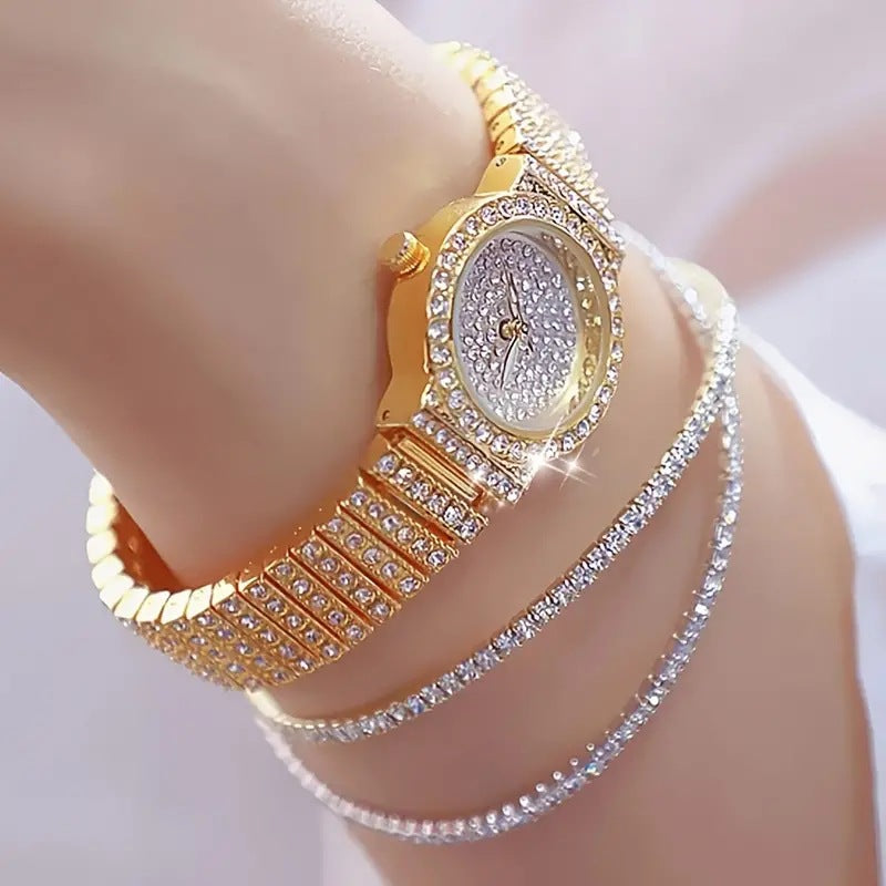 Fashion women's watchForeign Trade Popular Style Full Diamond Fashion Diamond Wholesale Women's Watch Women's Watch Quartz Watch Bracelet Watch One Piece Dropshipping