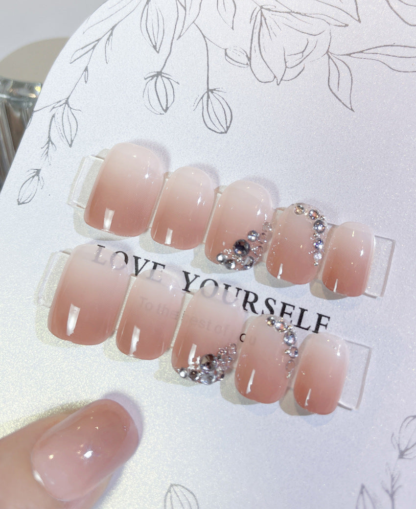 Fashion  nail New Fresh Sweet Gradient Nail Stickers Fake Nails Fresh Handmade Wear Armor Wholesale A25