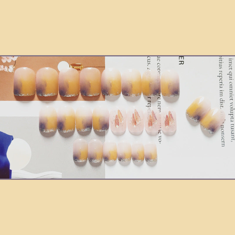 极光破晓穿戴甲渐变指甲贴片法式美甲片钻款假指甲美甲贴片成品甲