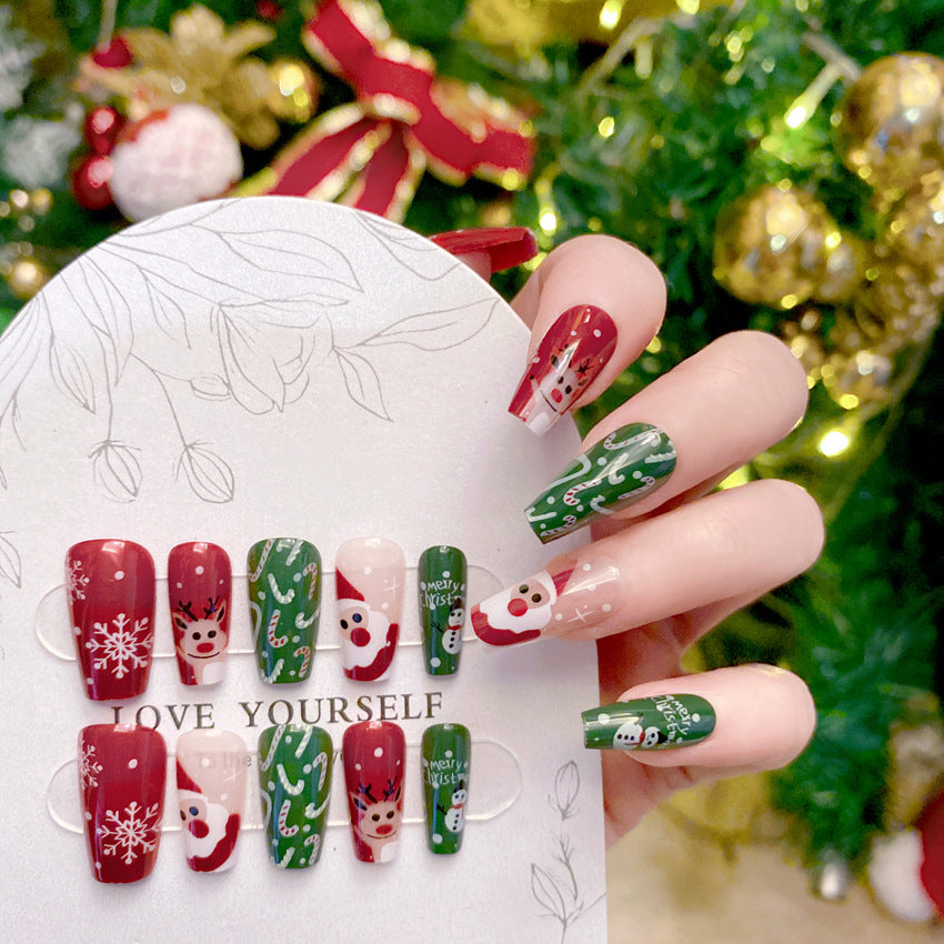 Fashion  nail New Christmas Cartoon Cute New Year Winter Warm Elk Christmas Antelope Wine Red Wear Armor P169