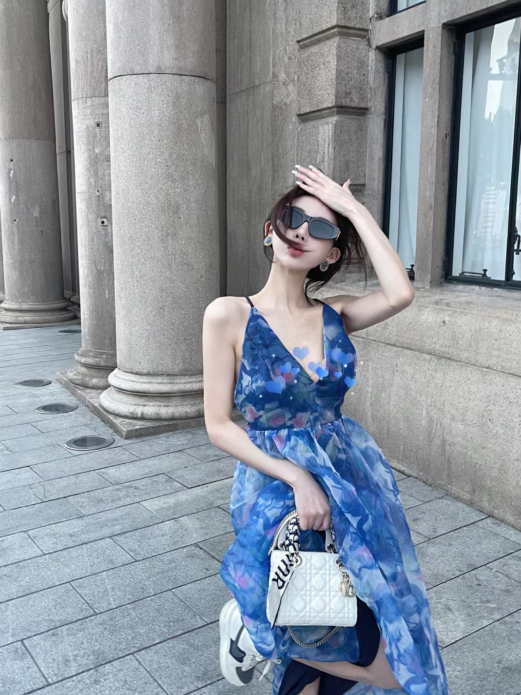 Fashion women's wear Pure Floral Strap Dress Women's Summer A- line Dress Long Dress Seaside Vacation Beach Dress Fairy Dress Sense of Atmosphere