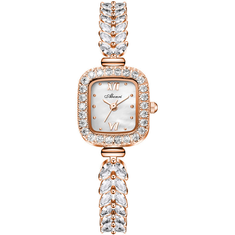 Fashion women's watchYabani Small Jinsui Women's Watch Special Interest Light Luxury Temperament and Fully-Jewelled Square Mermaid Small Dial Cross-Border Watch
