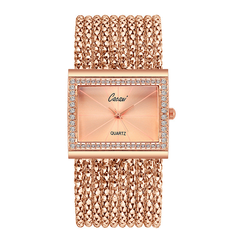 Fashion women's watchAliExpress Hot Sale Hot Sale Women's Fashion Fashion Watch Square Foreign Trade Bracelet Factory Direct Sales Rhinestone Watch A010