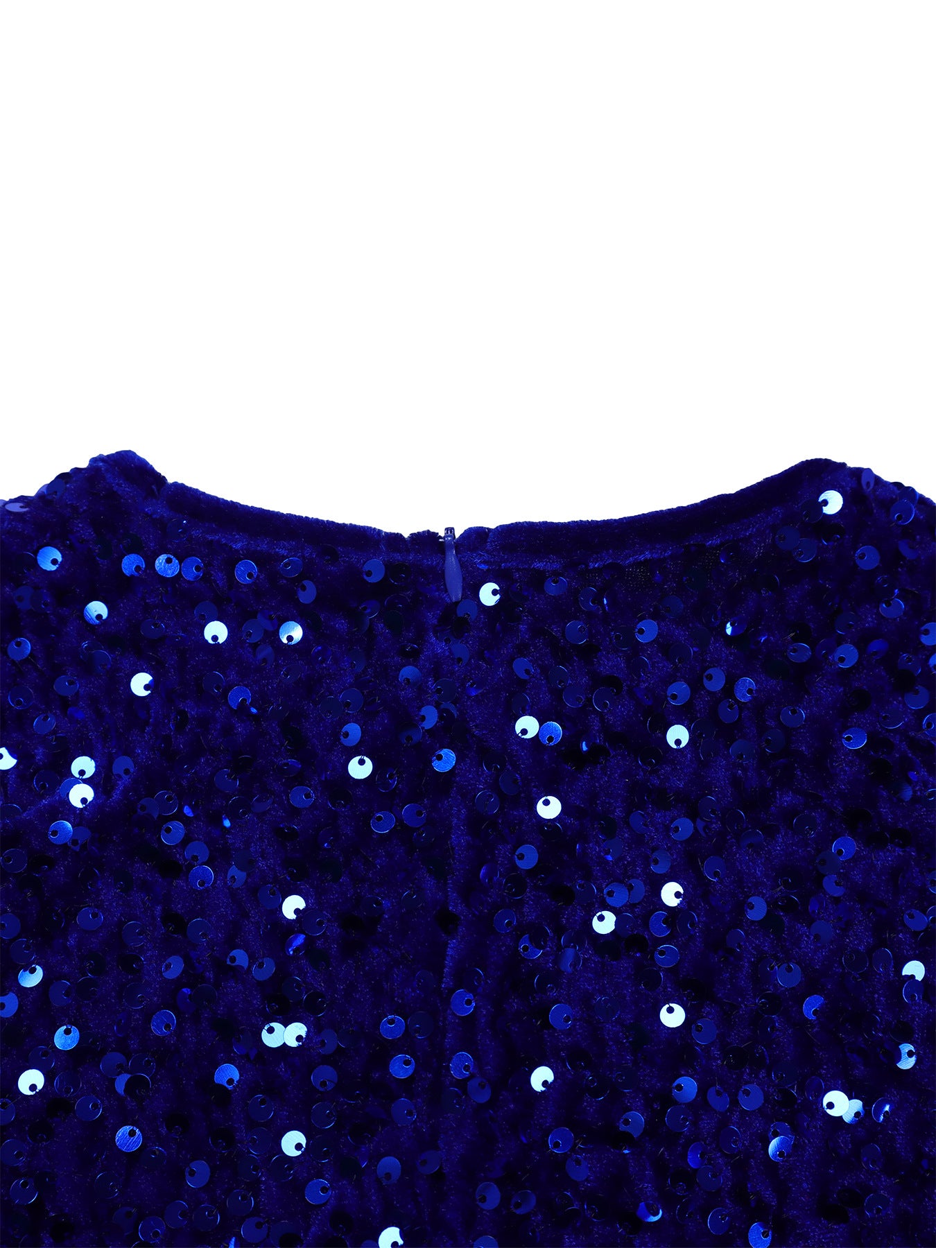 Fashion women's wear D469 Cross-Border New Arrival Women's round Neck Long Sleeve Pure Color Sequins High Waist Temperament Mid-Length Formal Dress European and American Style Dress