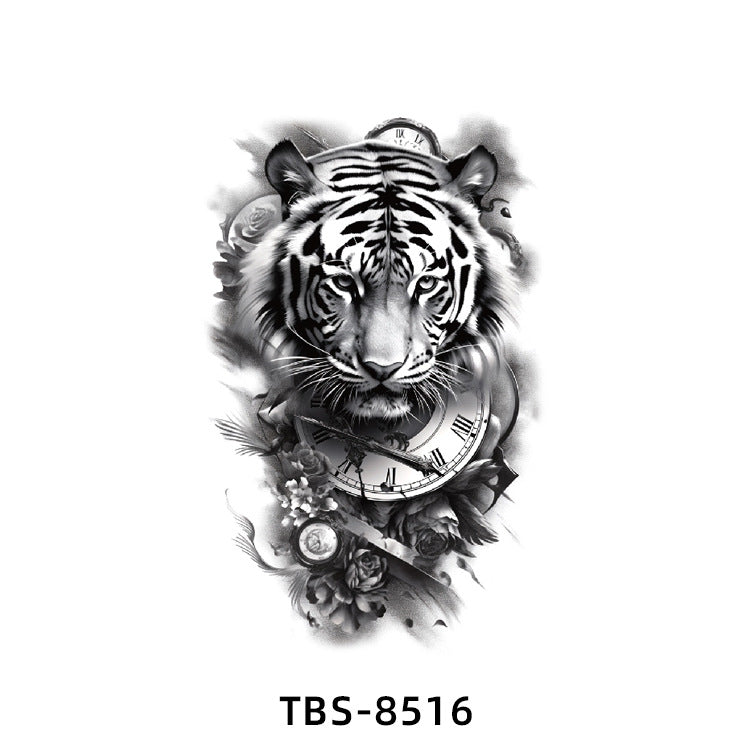 Free shipping Tattoo New Small Full Arm Tattoo Sticker Half Sleeve Tiger Lion Animal Arm Waterproof and Durable Cross-Border European and American Tattoo Sticker Paper