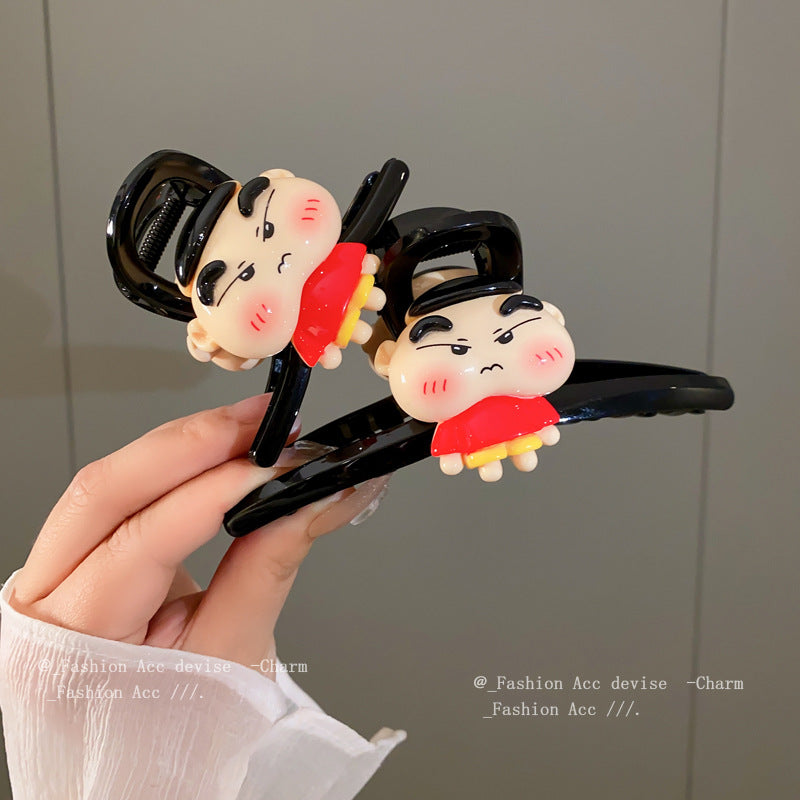 蜡笔小新小葵卡通发夹夏季新款小清新抓夹小众简约萌趣发饰批发女