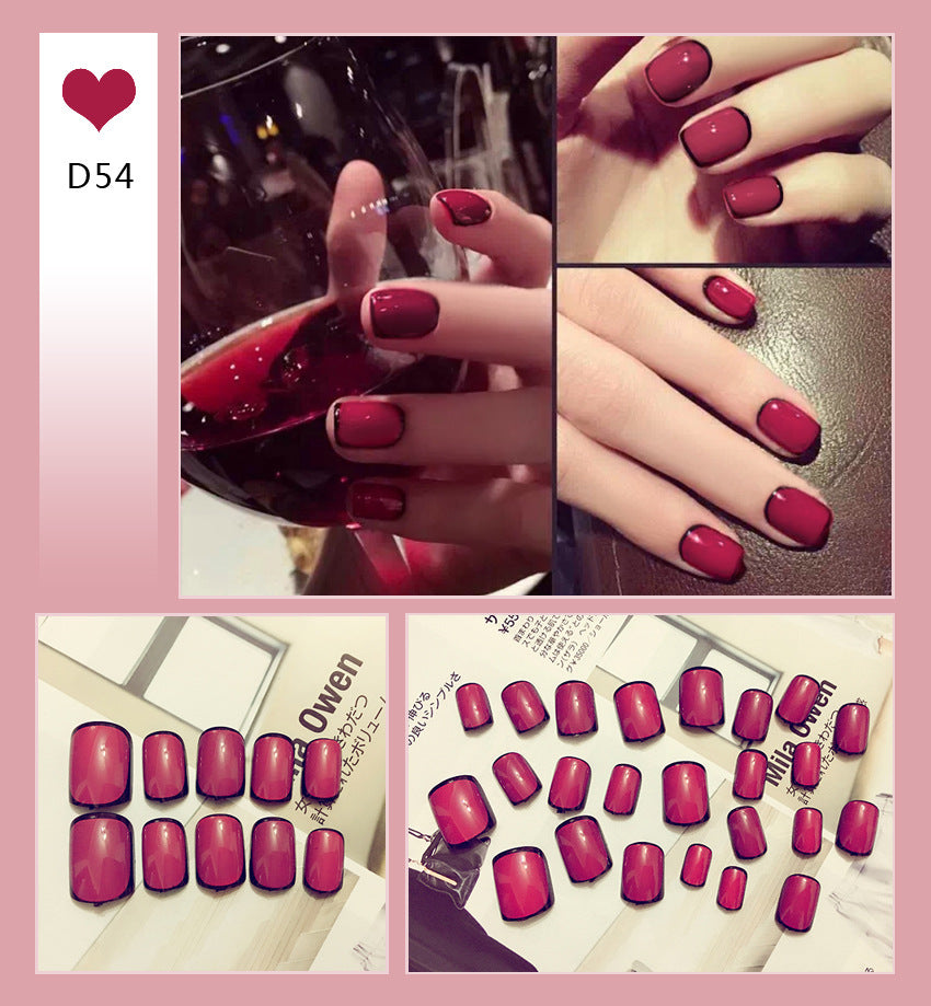 Fashion  nail Wear Finished Nail Beauty Popular Short Fake Nail Patch 24 Pieces Boxed Finished Patch in Stock Collection